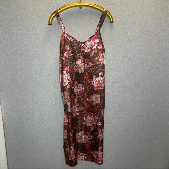 Cacique Slip and Robe Combo Satin Floral Animal Print - Picture 4 of 6
